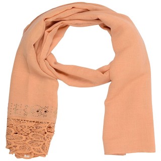 Designer Cotton Plain Women's Stole - Wheat Brown